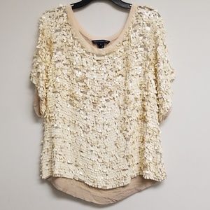 French Connection Cream Scoop Neck Sequins Top 12